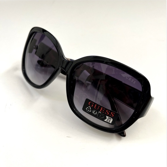 GUESS Butterfly Sunglasses GO00043 Acetate Black Logo Leopard Brown